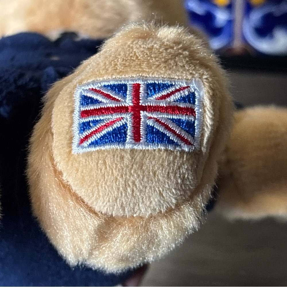 Plush Police Bear Toy - Tan and Blue kids stuffed animal used - Picture 9 of 16